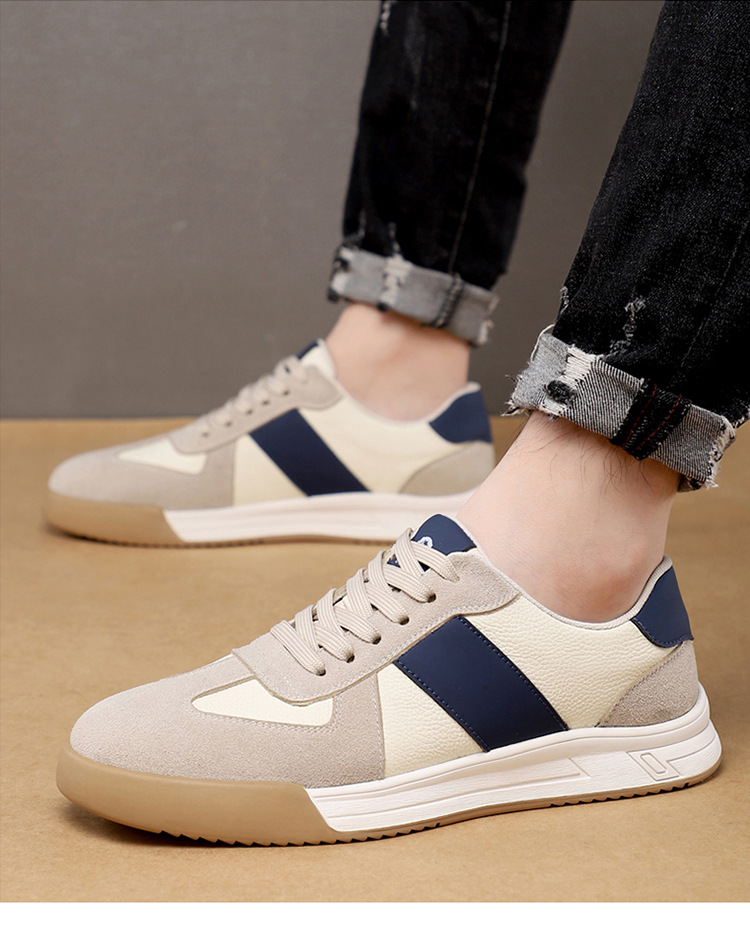 Men's Colorblock Leather Lace-Up Casual Shoes detail 2