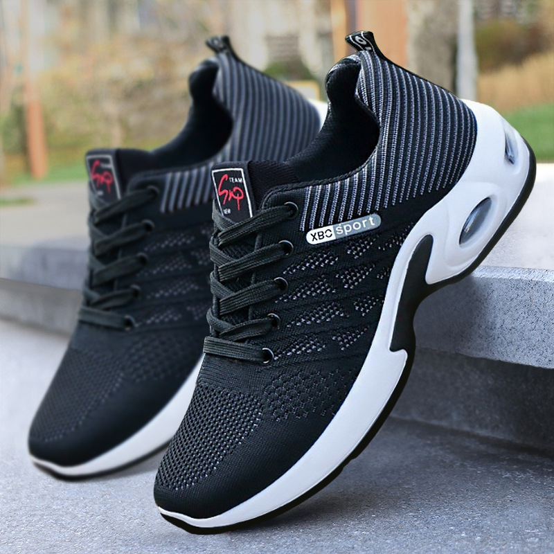 Men's Breathable Cushioned Lace-Up Running Shoes 2