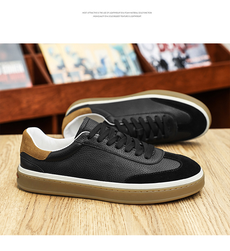 Leren casual herenschoenen met veters – Laag model detail 4