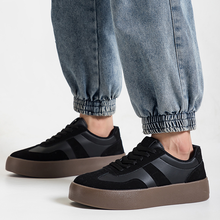 Chaussures casual unisexes à plateforme et lacets style colorblock 4