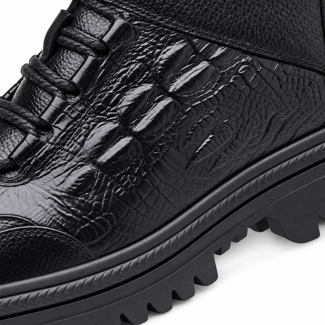 Men's Full-Grain Leather Lug-Sole Lace-Up Boots 15