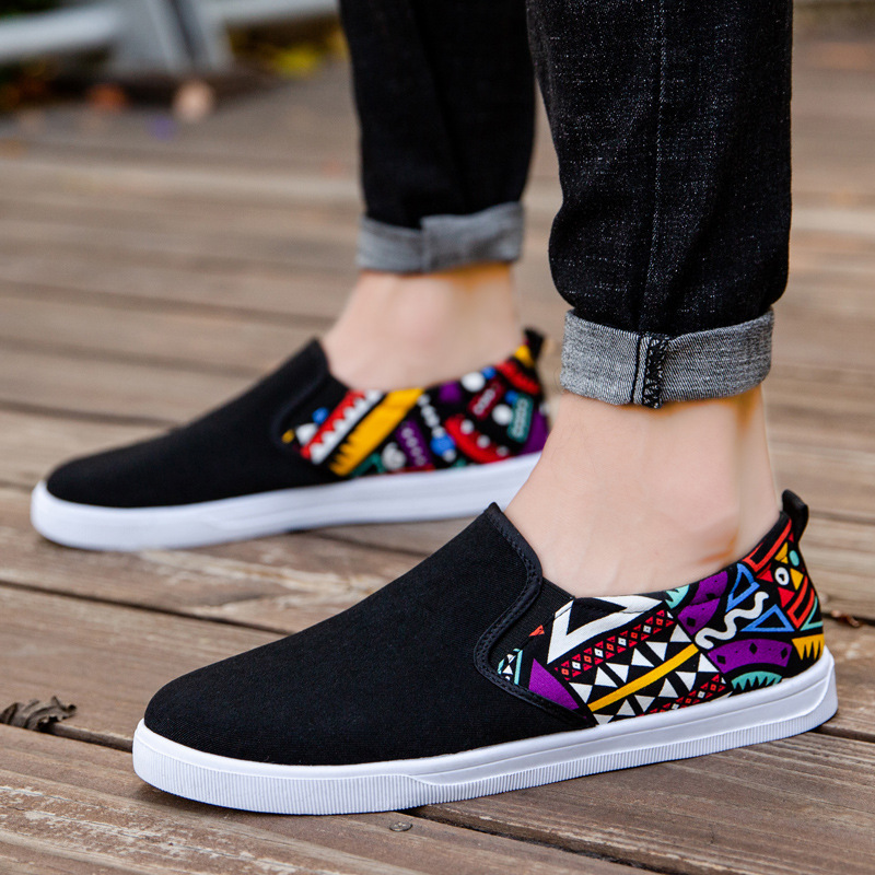 Men's Lightweight Breathable Ethnic Print Canvas Casual Shoes detail 6