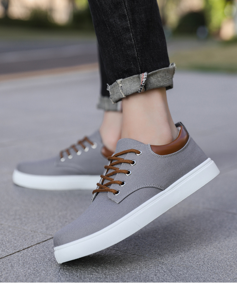 Atmungsaktive Schnür-Freizeitschuhe aus Canvas für Herren detail 6