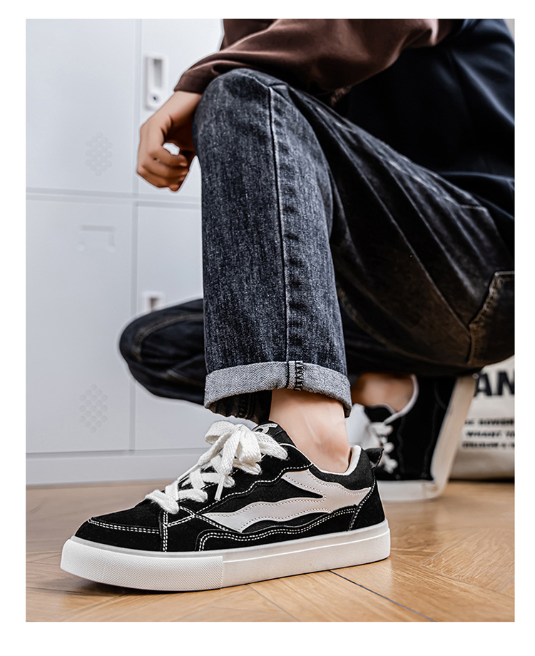 Men's Colorblock Lace-Up Casual Skate Shoes detail 15