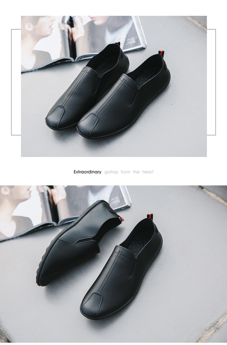 Men's Lightweight Slip-On PU Leather Casual Shoes detail 5