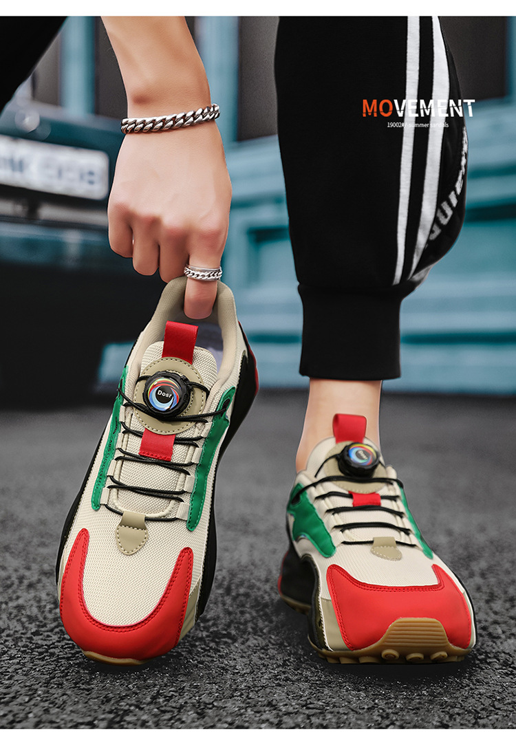 Ademende herensneakers met colorblock en draaisluiting detail 5