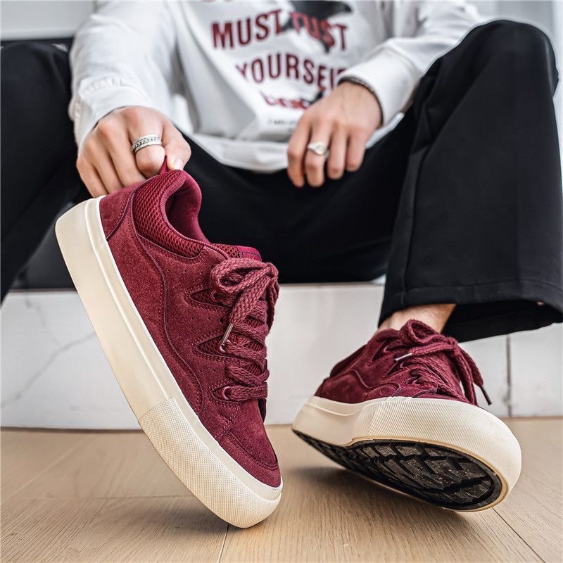 Gedämpfte Plateau-Freizeitschuhe für Herren mit Schnürung detail 3