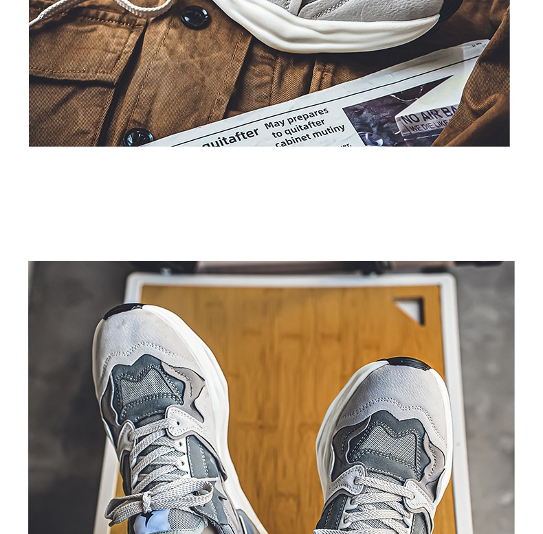 Chaussures casual pour homme respirantes à lacets style color-block detail 8