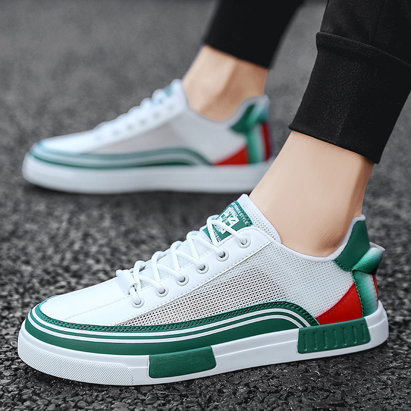 Men's Breathable Colorblock Lace-Up Casual Shoes