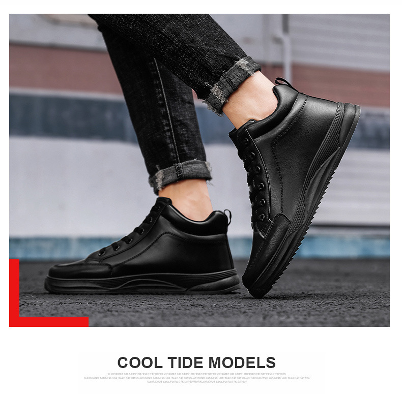 Einfarbige Schnür-Freizeitschuhe für Herren aus PU-Leder detail 5