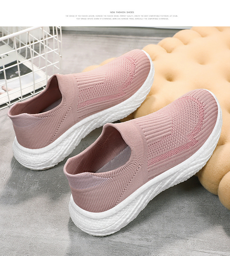 Atmungsaktive Slip-on-Freizeitschuhe aus Strick für Damen detail 18