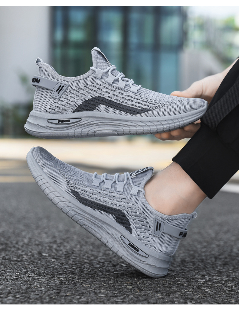 Men's Breathable Mesh Lightweight Lace-Up Running Shoes detail 5