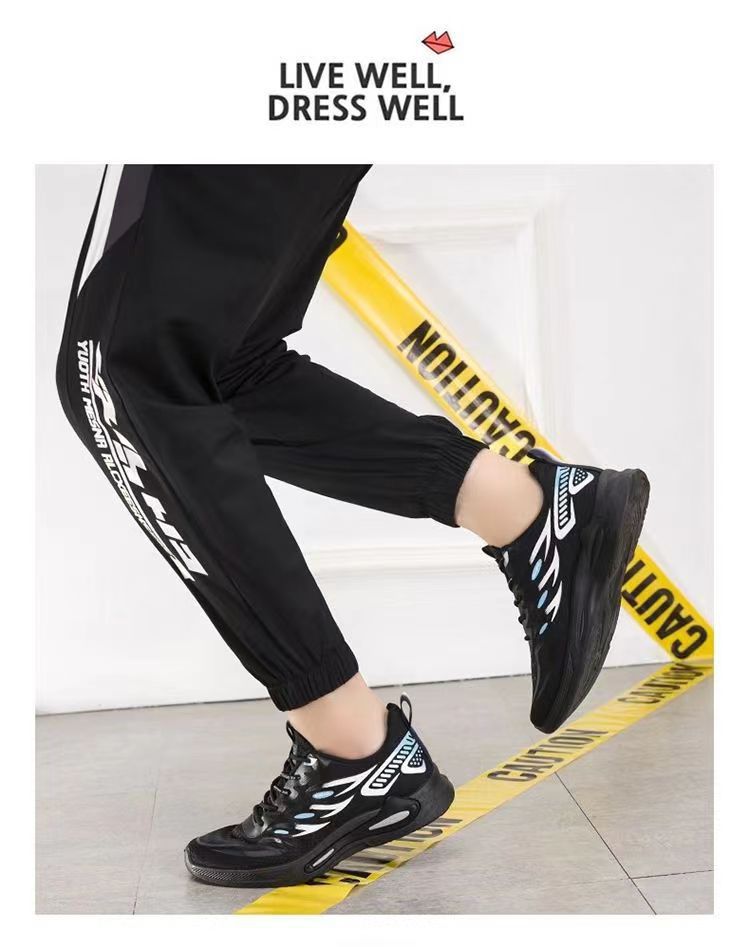 Men's Breathable Mesh Lace-Up Platform Running Shoes detail 2