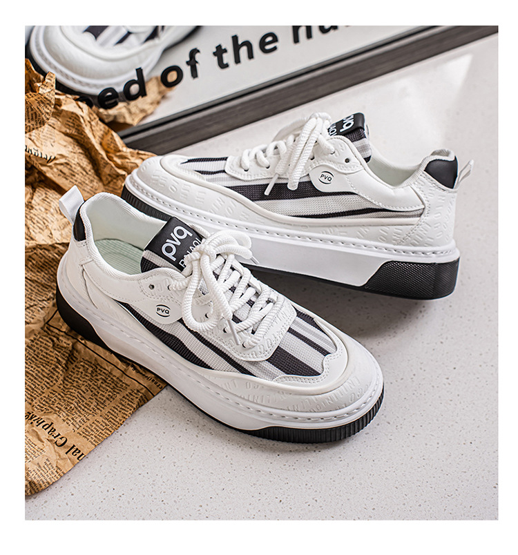 Herren Plateau-Sneaker zum Schnüren mit Streifen detail 8