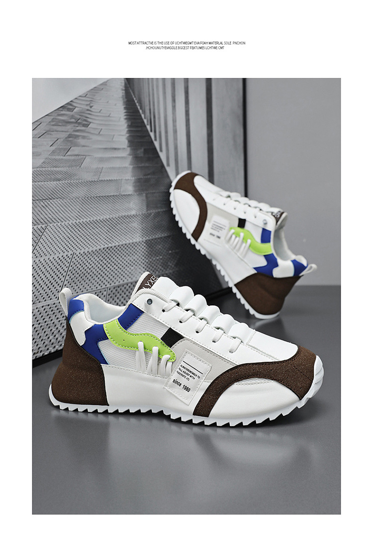 Zapatillas de deporte casual con plataforma y bloques de color para hombre detail 12