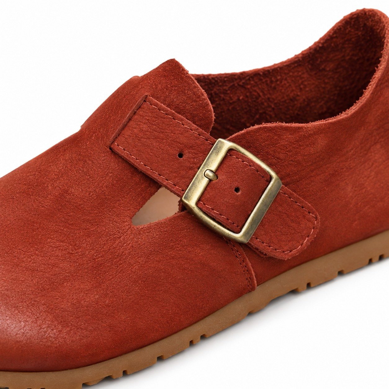 Women's Full-Grain Leather Buckle Barefoot Shoes 8