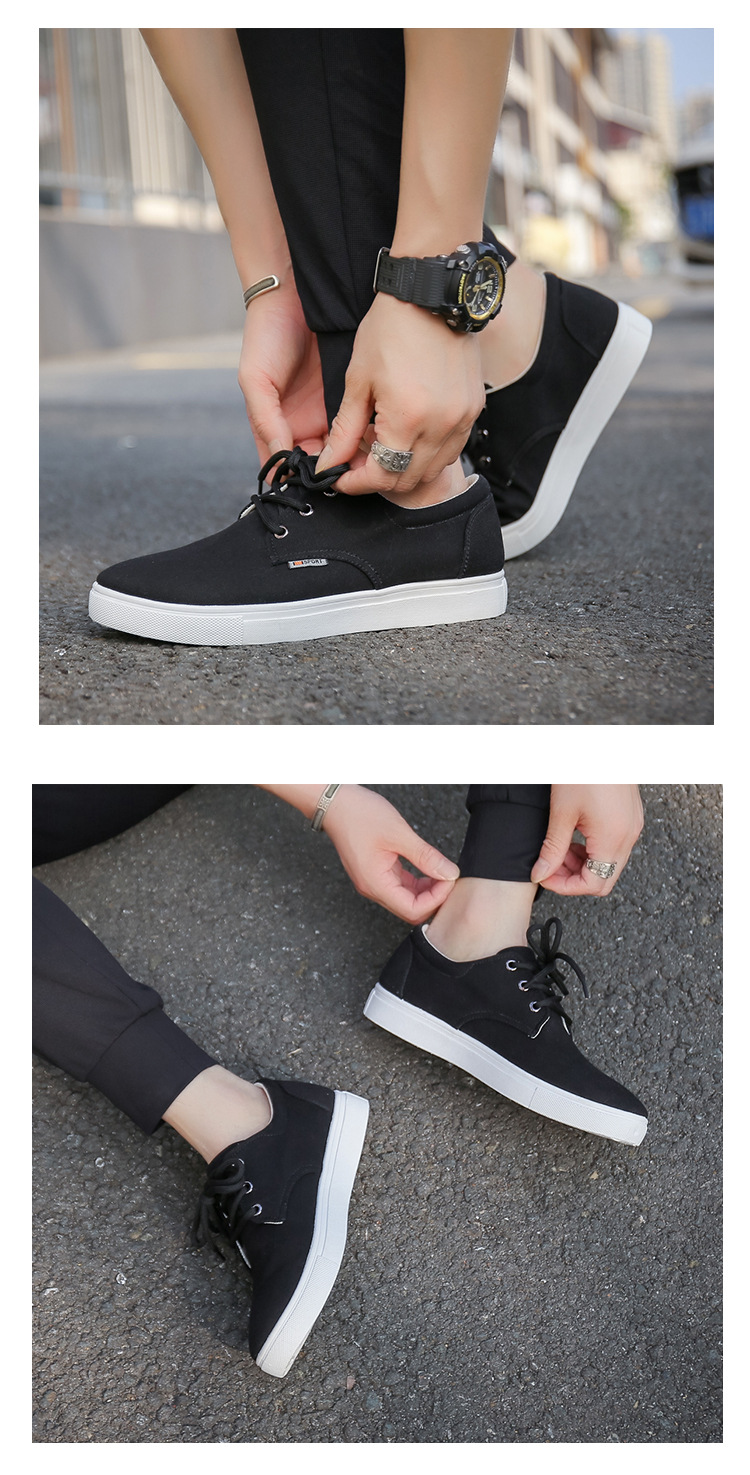 Men's Breathable Canvas Colorblock Casual Shoes detail 17