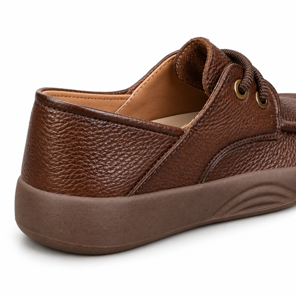 Women's Full-Grain Leather Wide Toe Box Lace-Up Casual Shoes 11