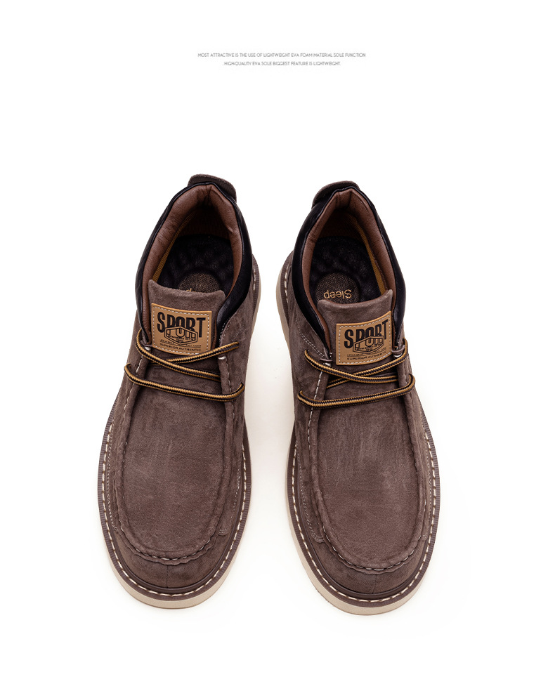 Men's Suede Lace-Up Moc Toe Casual Shoes detail 20