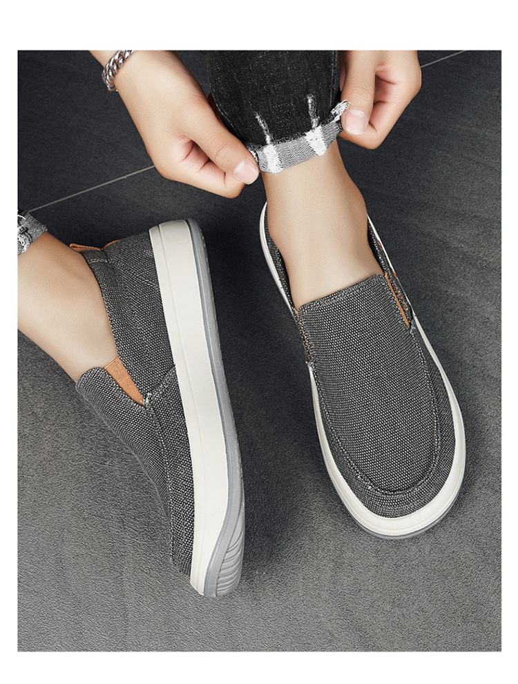 Men's Breathable Canvas Slip-On Casual Shoes detail 1