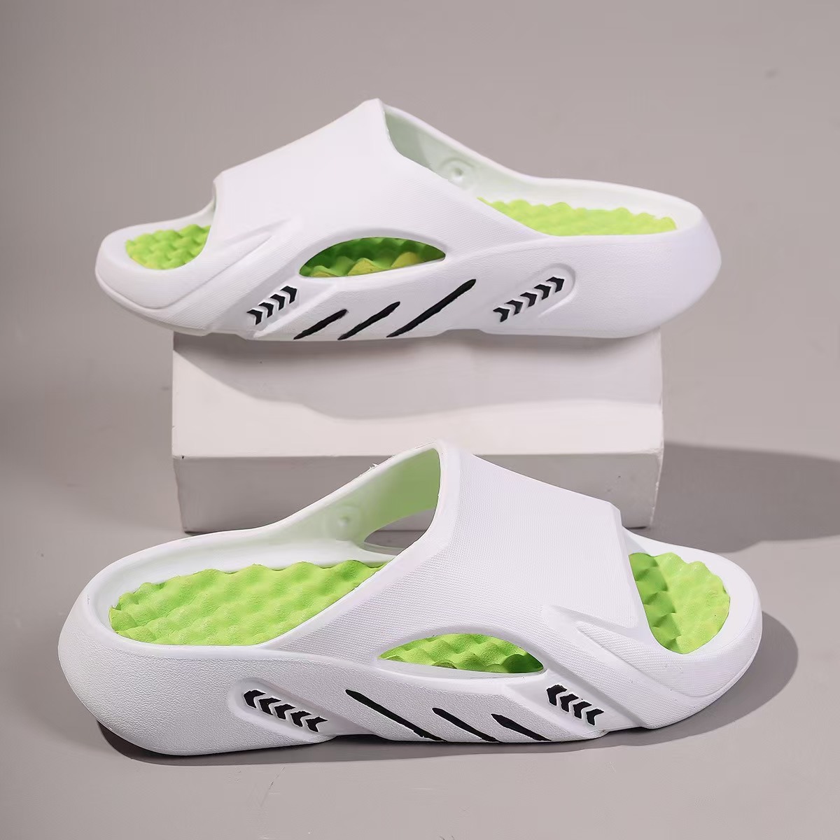 Pantofole unisex imbottite e leggere in EVA a punta aperta 5
