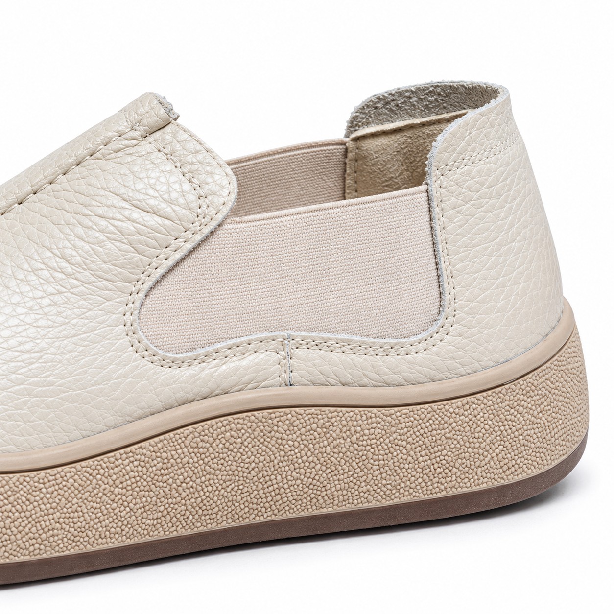 Women's Full-Grain Leather Wide Toe Box Slip-On Casual Shoes 10