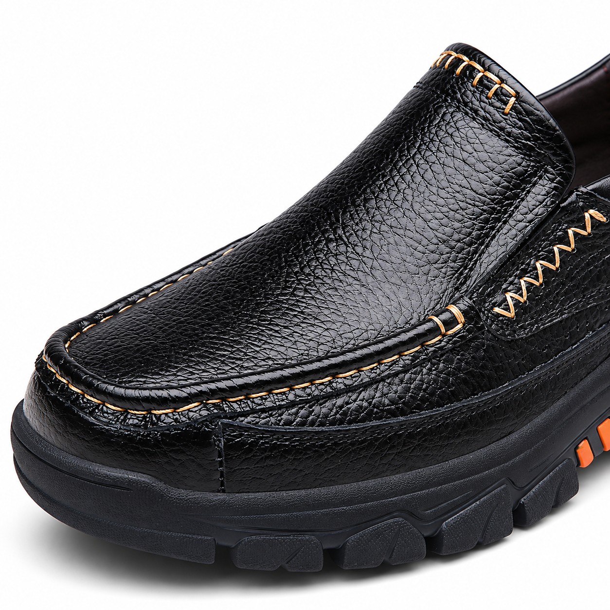 Men's Full-Grain Leather Lug-Sole Casual Shoes 8