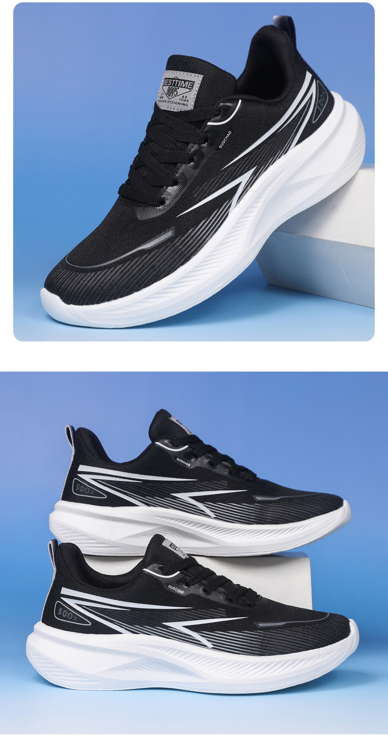 Atmungsaktive gedämpfte Herren-Laufschuhe mit Schnürung detail 4