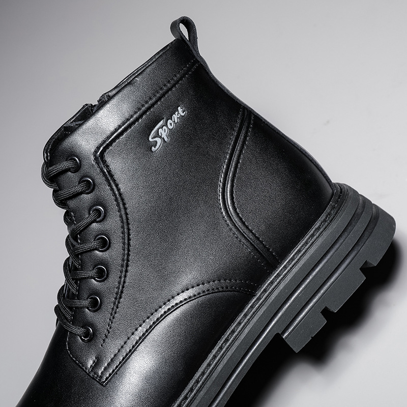 Rutschfeste Schnürstiefel aus Leder für Herren detail 5