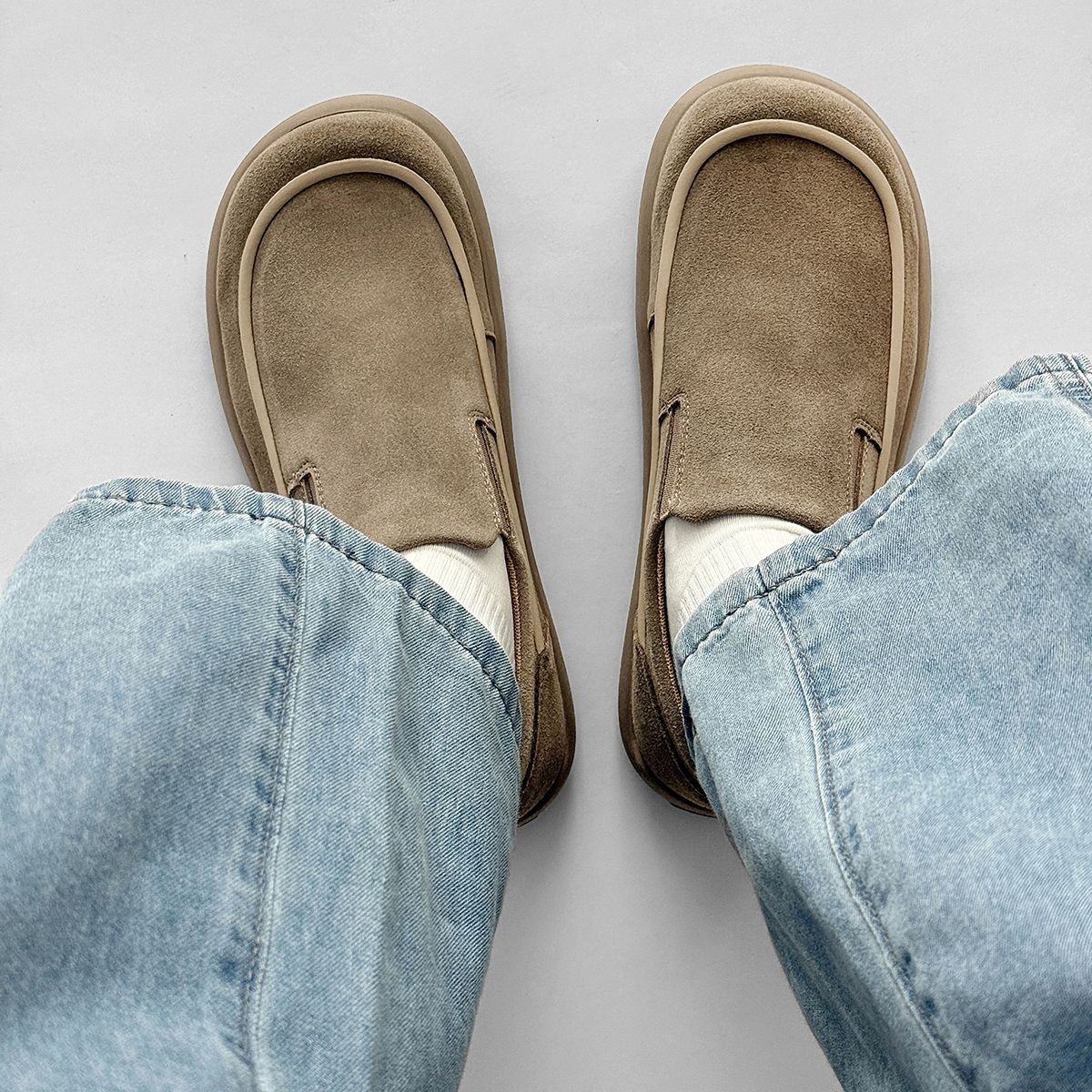 Casual slip-on herenschoenen van suède detail 13