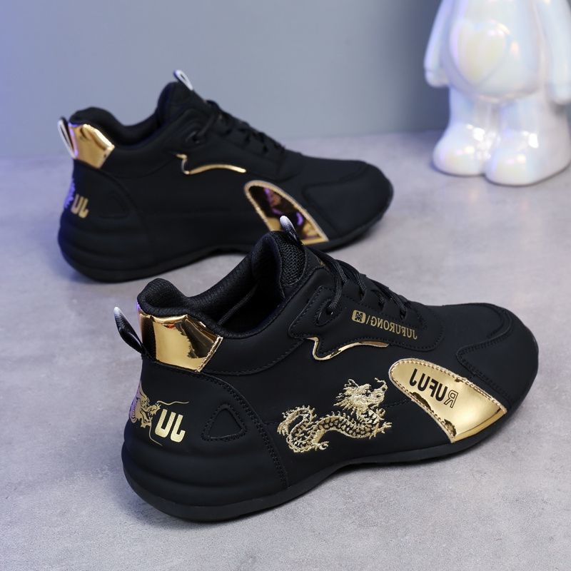 Herren Freizeitschuhe Sneaker zum Schnüren mit Drachenstickerei detail 10