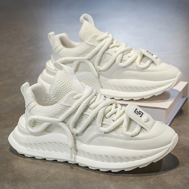 Atmungsaktive Plateau-Freizeitschuhe für Herren mit Schnürung 5