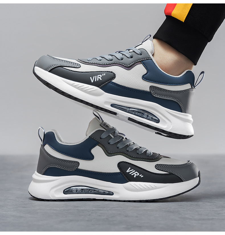 Men's Colorblock Cushioned Lace-Up Sneakers detail 9