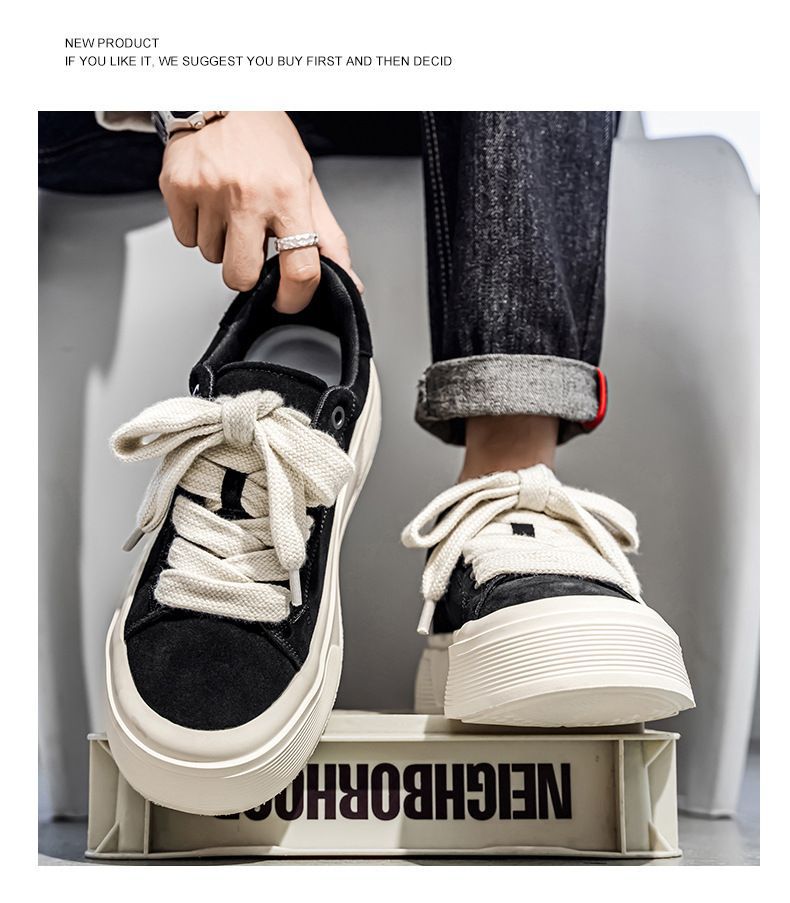 Plateau-Freizeitschuhe für Herren mit dicken Schnürsenkeln detail 13