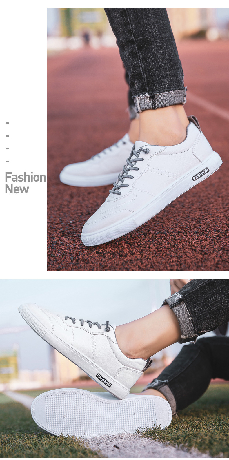 Men's Lightweight PU Leather Lace-Up Casual Shoes detail 2