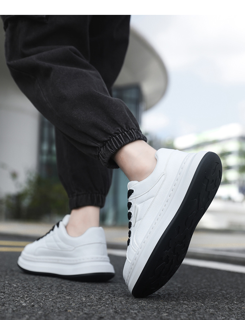 Herren Plateau-Freizeitschuhe aus PU-Leder zum Schnüren detail 15