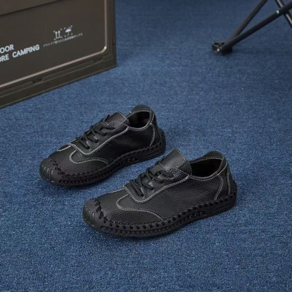 Men's Soft Leather Lace-Up Casual Shoes detail 3