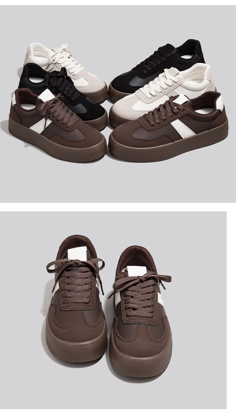 Chaussures casual unisexes à plateforme et lacets style colorblock detail 12