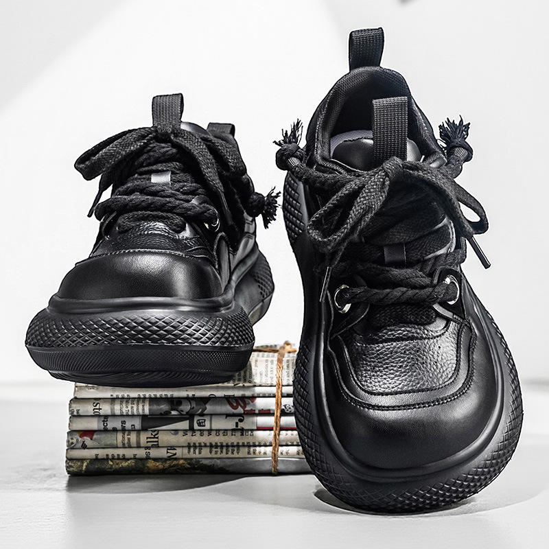 Men's Platform Chunky Cushioned Lace-Up Casual Shoes detail 14