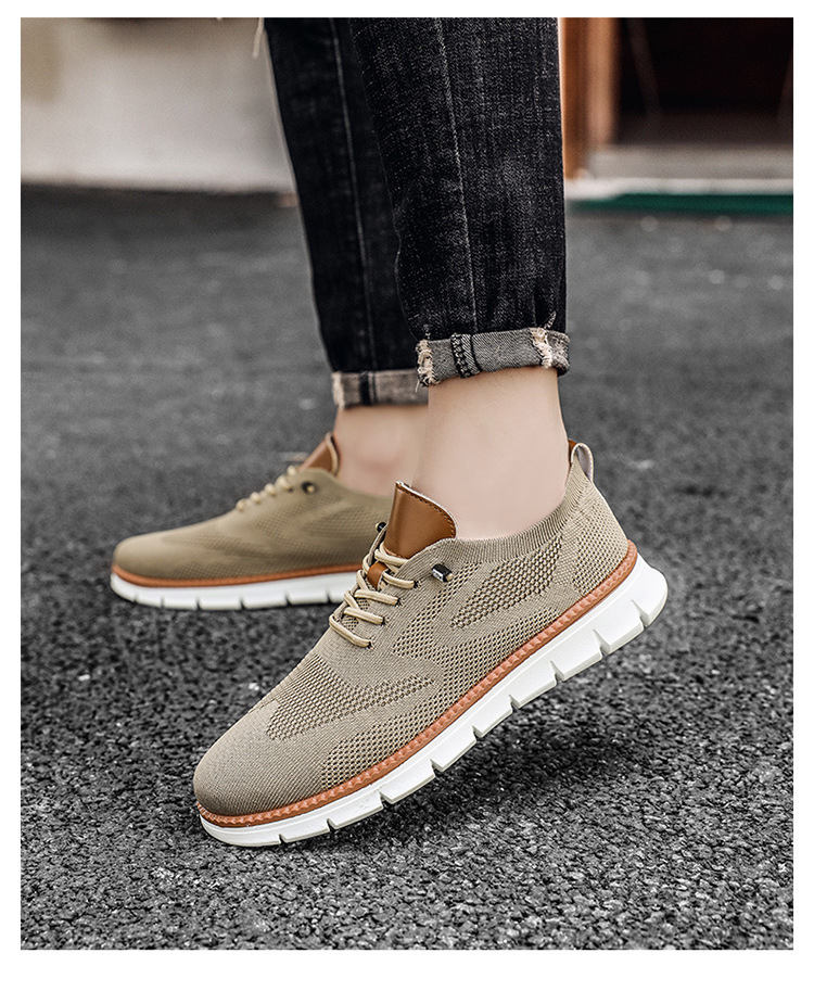 Atmungsaktive Strick-Freizeitschuhe für Herren mit Schnürung detail 2