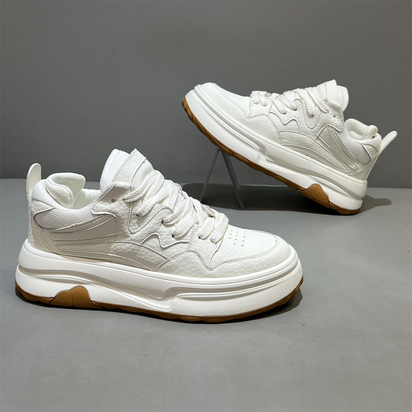 Baskets casual unisexes à plateforme et lacets 2