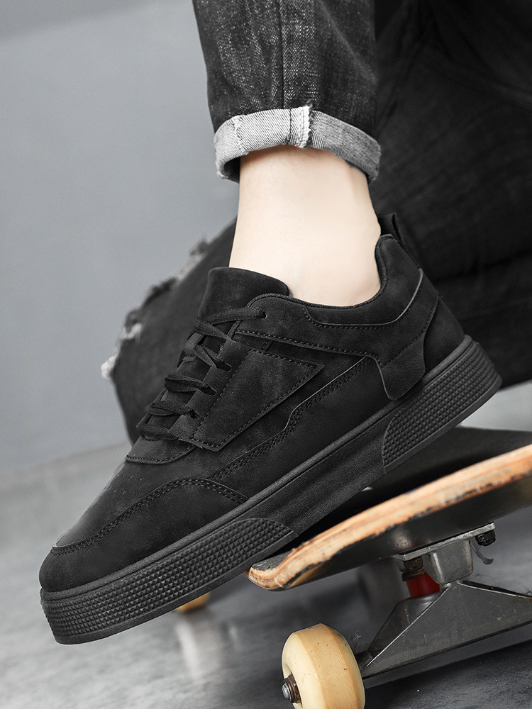 Einfarbige Herren-Freizeitschuhe aus PU-Leder zum Schnüren detail 5
