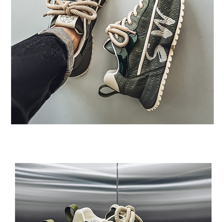 Scarpe casual da uomo con plateau stringate in pelle PU detail 15