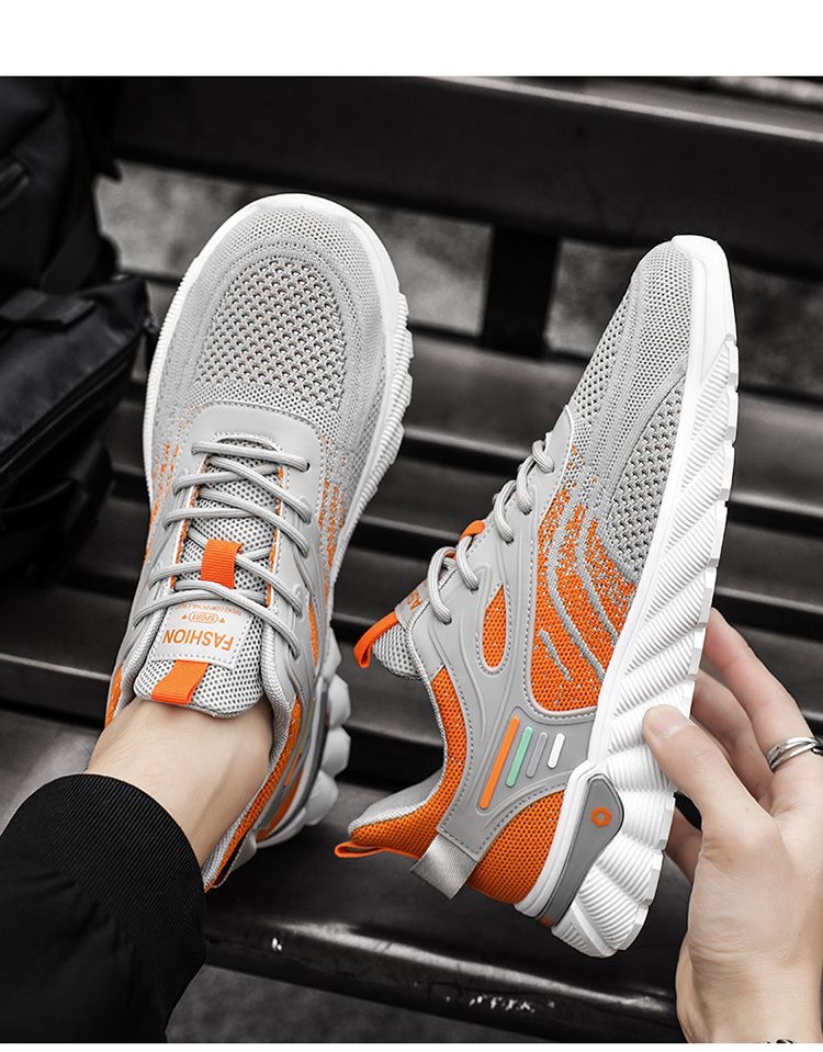 Men's Breathable Mesh Cushioned Running Shoes detail 6