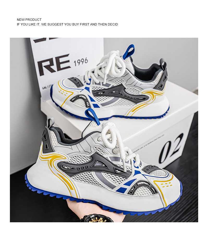 Baskets casual respirantes en mesh à blocs de couleurs pour homme detail 11