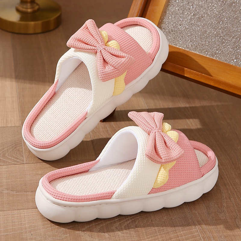 Women's Breathable Linen Open-Toe Slippers detail 4