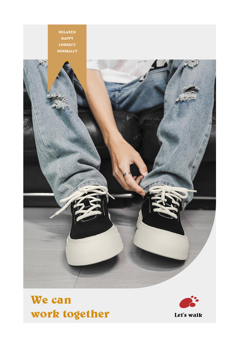 Unisex platform casual schoenen van suède met veters detail 6