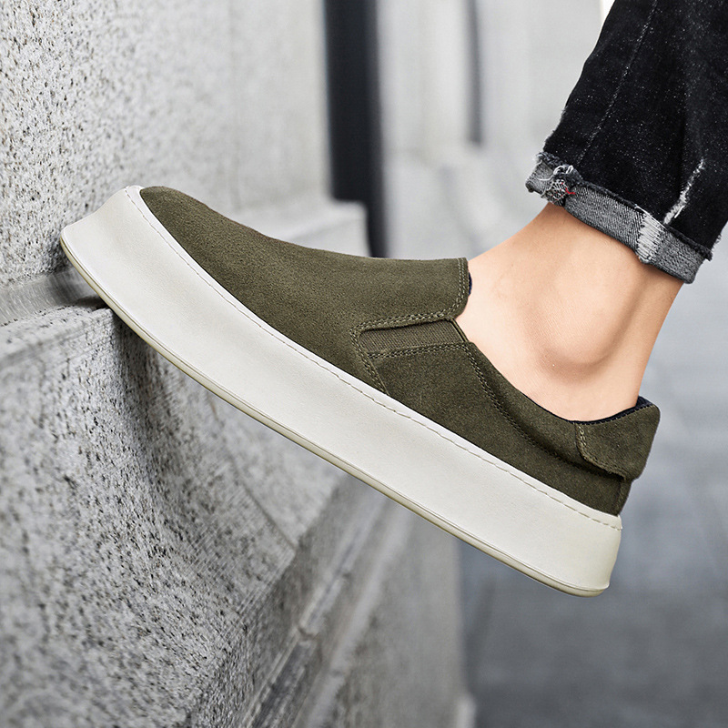 Herren Plateau-Slip-On-Freizeitschuhe aus Wildleder-Optik detail 11