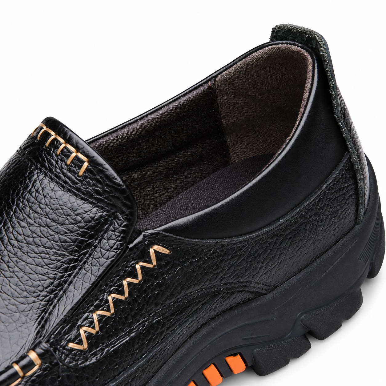 Men's Full-Grain Leather Lug-Sole Casual Shoes 13