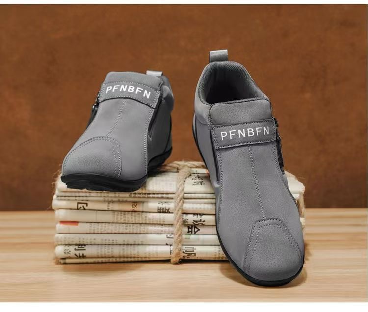 Herren Freizeitschuhe aus PU-Leder mit Reißverschluss, Rutschfest detail 3